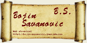 Bojin Savanović vizit kartica